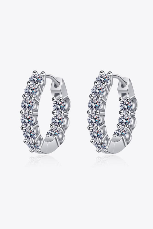 1.8 Carat Moissanite Hoop Earrings - Samuels Jewelers