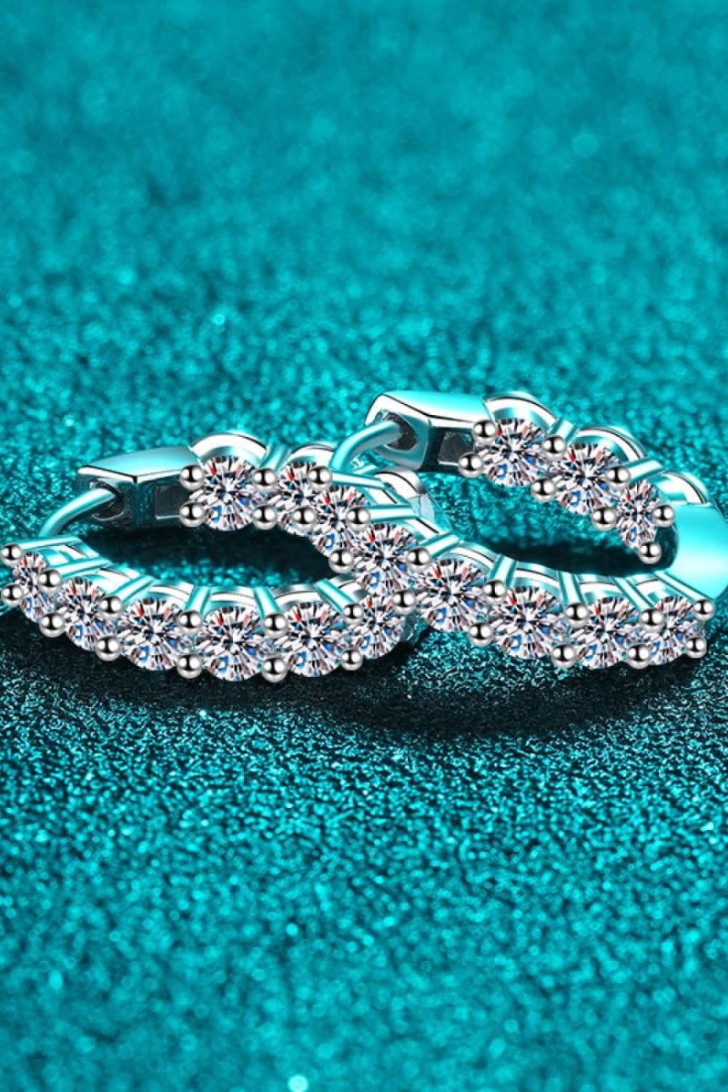 1.8 Carat Moissanite Hoop Earrings - Samuels Jewelers