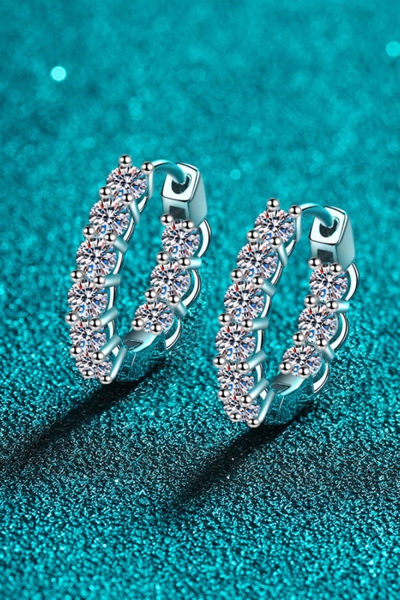 1.8 Carat Moissanite Hoop Earrings - Samuels Jewelers