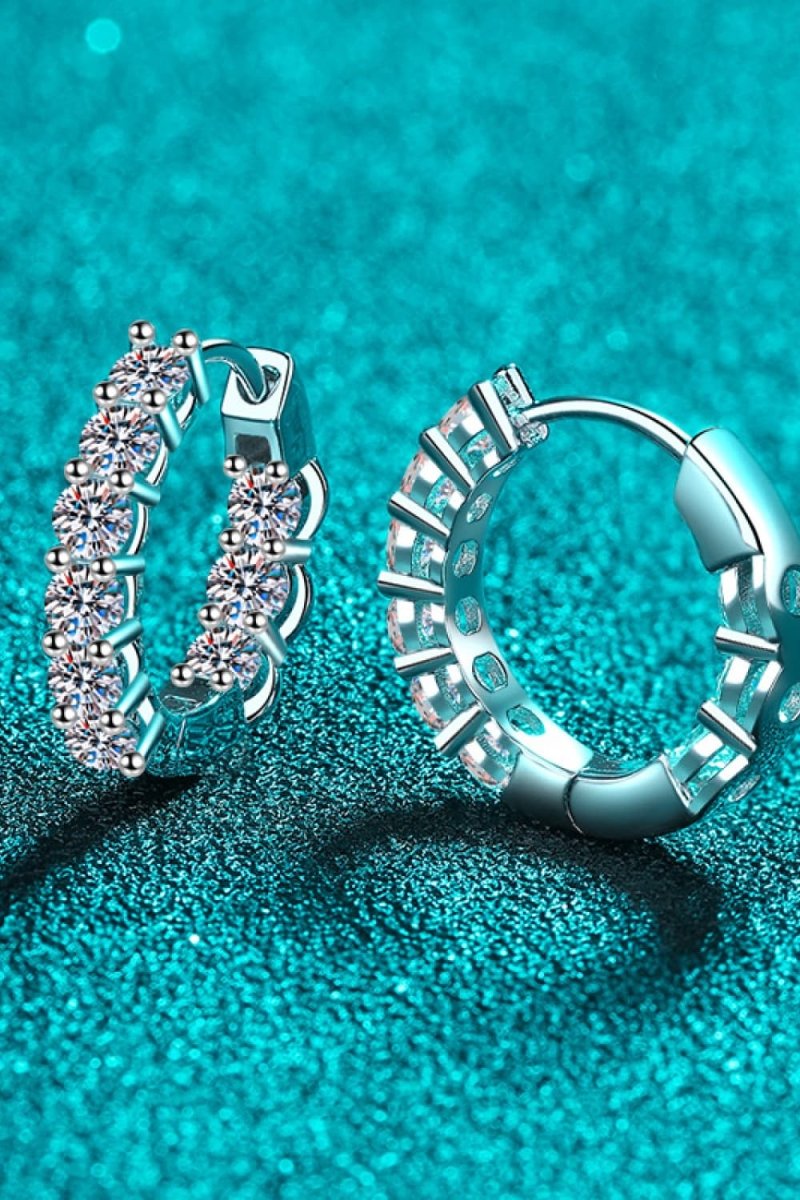 1.8 Carat Moissanite Hoop Earrings - Samuels Jewelers