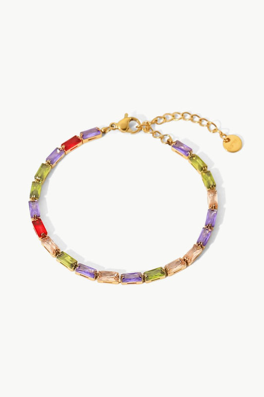 18K Gold Plated Multicolored Cubic Zirconia Bracelet - Samuels Jewelers