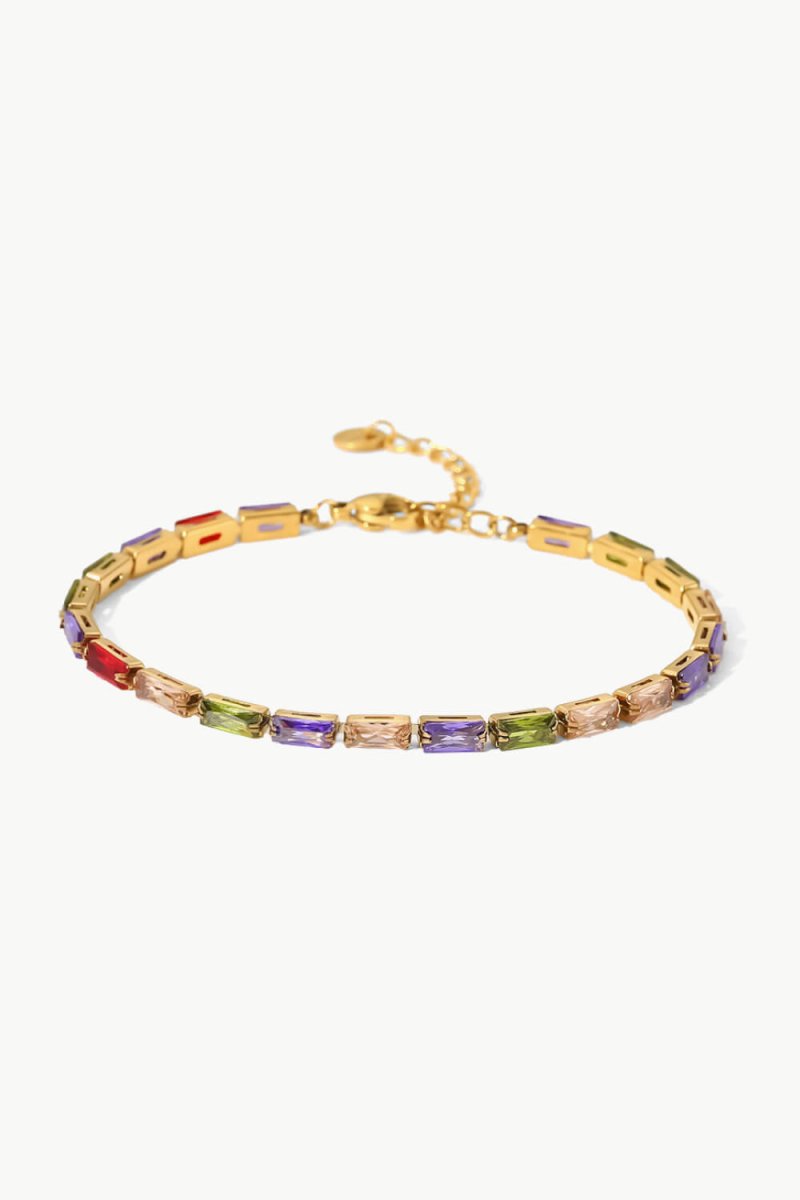 18K Gold Plated Multicolored Cubic Zirconia Bracelet - Samuels Jewelers