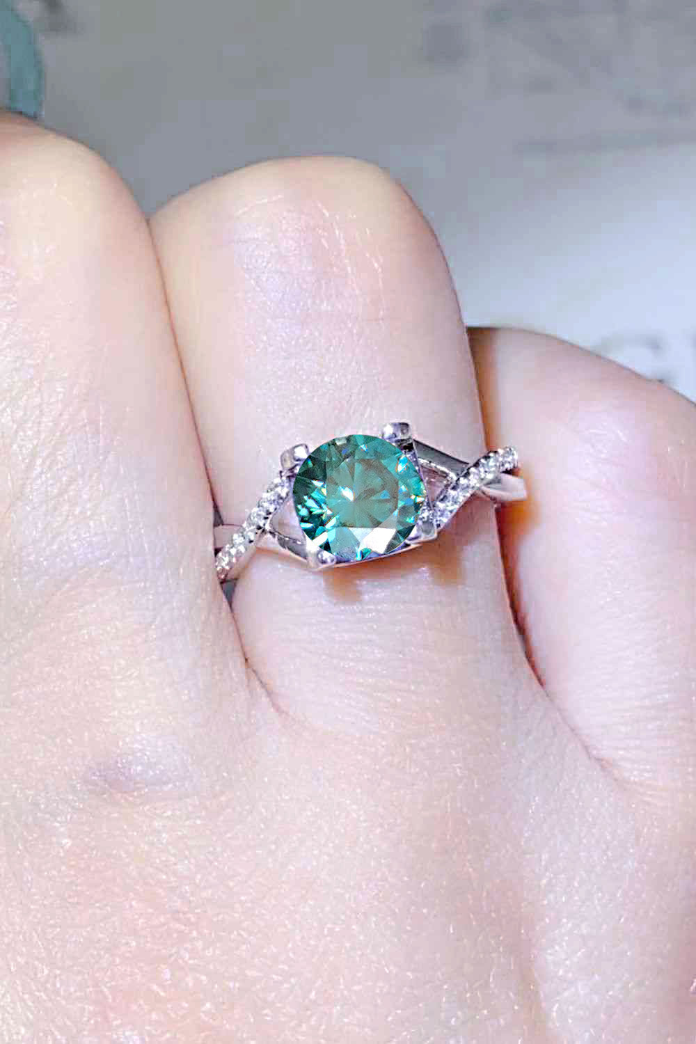 1 ct Moissanite Crisscross 925 Sterling Silver Ring | Samuels Jewelers