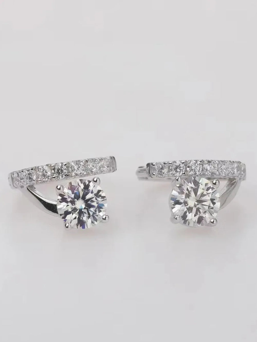 2 Carat Moissanite 925 Sterling Silver Huggie Earrings - Samuels Jewelers