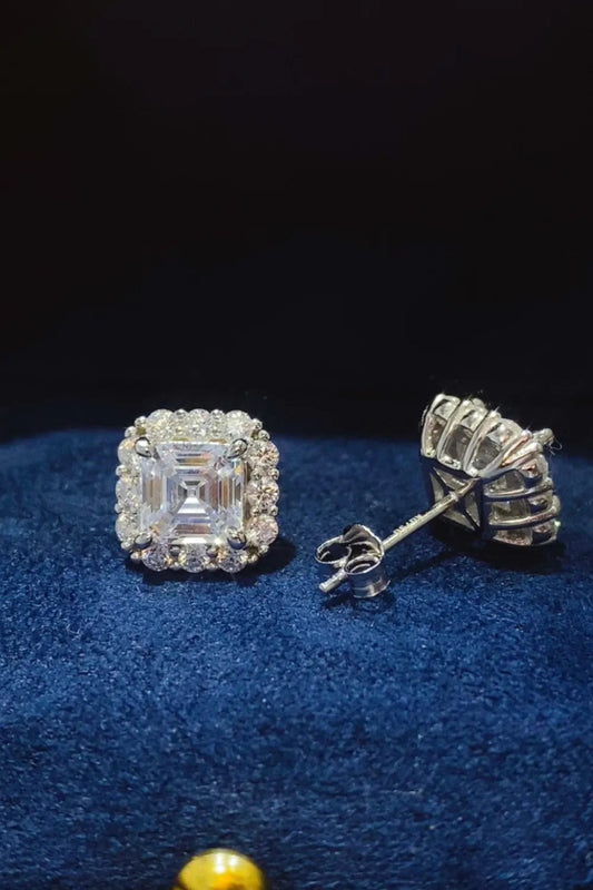 2 Carat Moissanite 925 Sterling Silver Stud Earrings - Samuels Jewelers