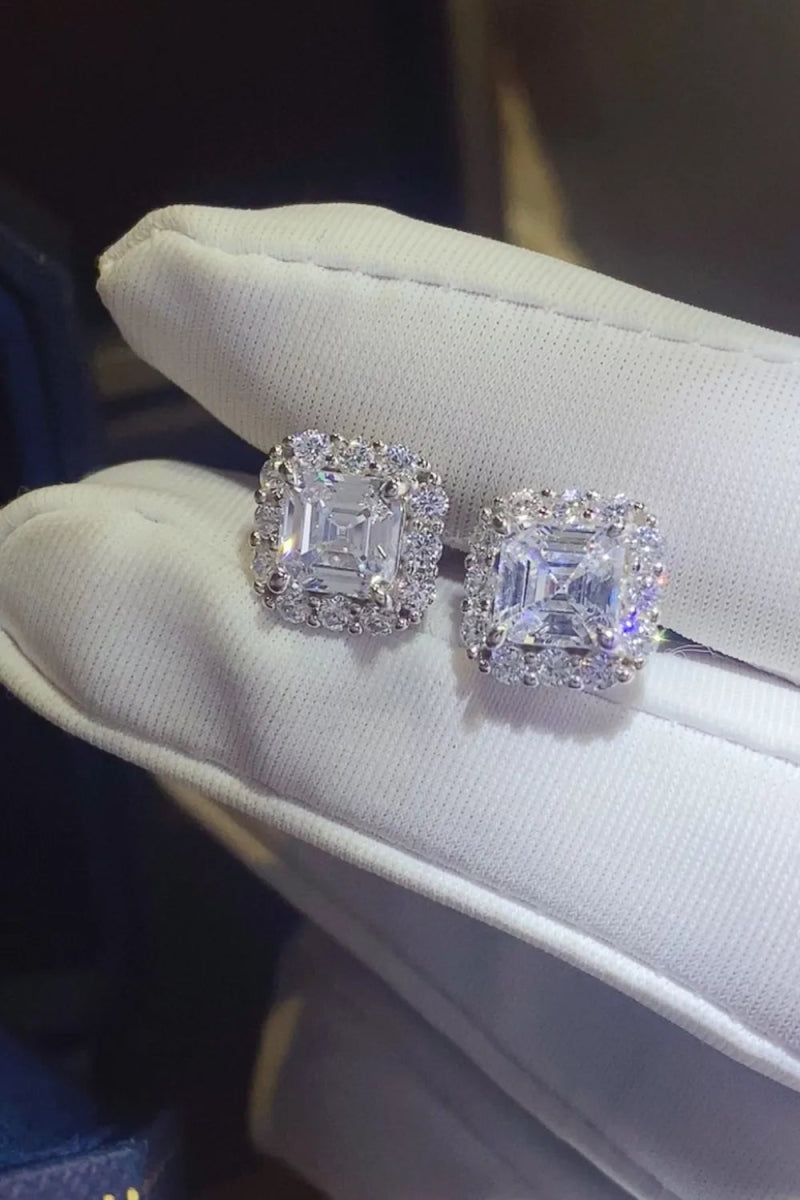 2 Carat Moissanite 925 Sterling Silver Stud Earrings - Samuels Jewelers