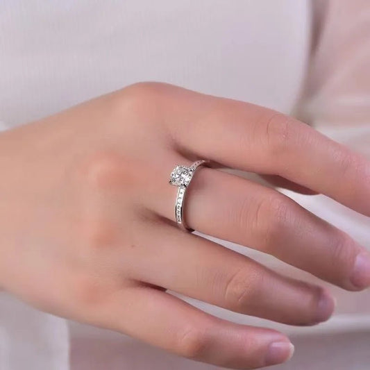 2 Carat Moissanite Zircon 925 Sterling Silver Ring - Samuels Jewelers