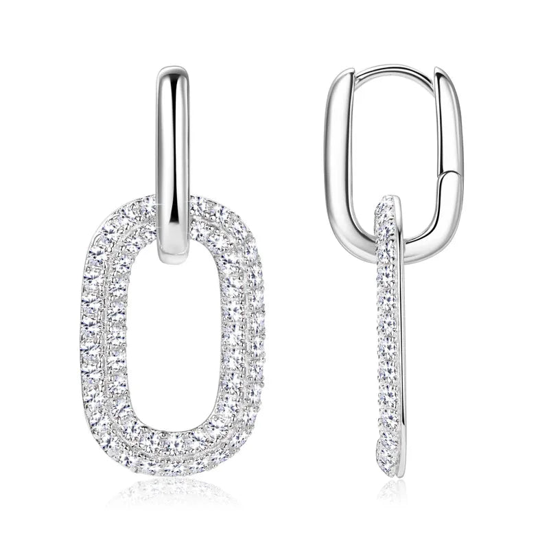 2.16 Carat Moissanite 925 Sterling Silver Earrings - Samuels Jewelers