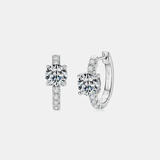 2.36 Carat Moissanite Hoop Earrings - 925 Sterling Silver - Samuels Jewelers