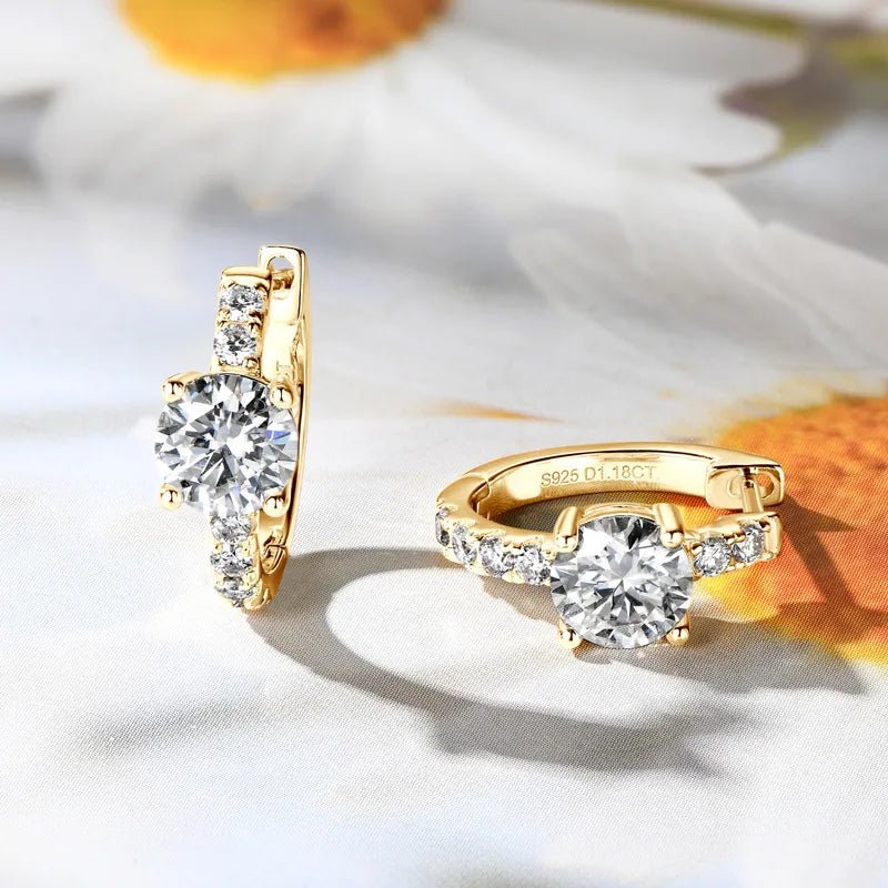 2.36 Carat Moissanite Hoop Earrings - 925 Sterling Silver - Samuels Jewelers