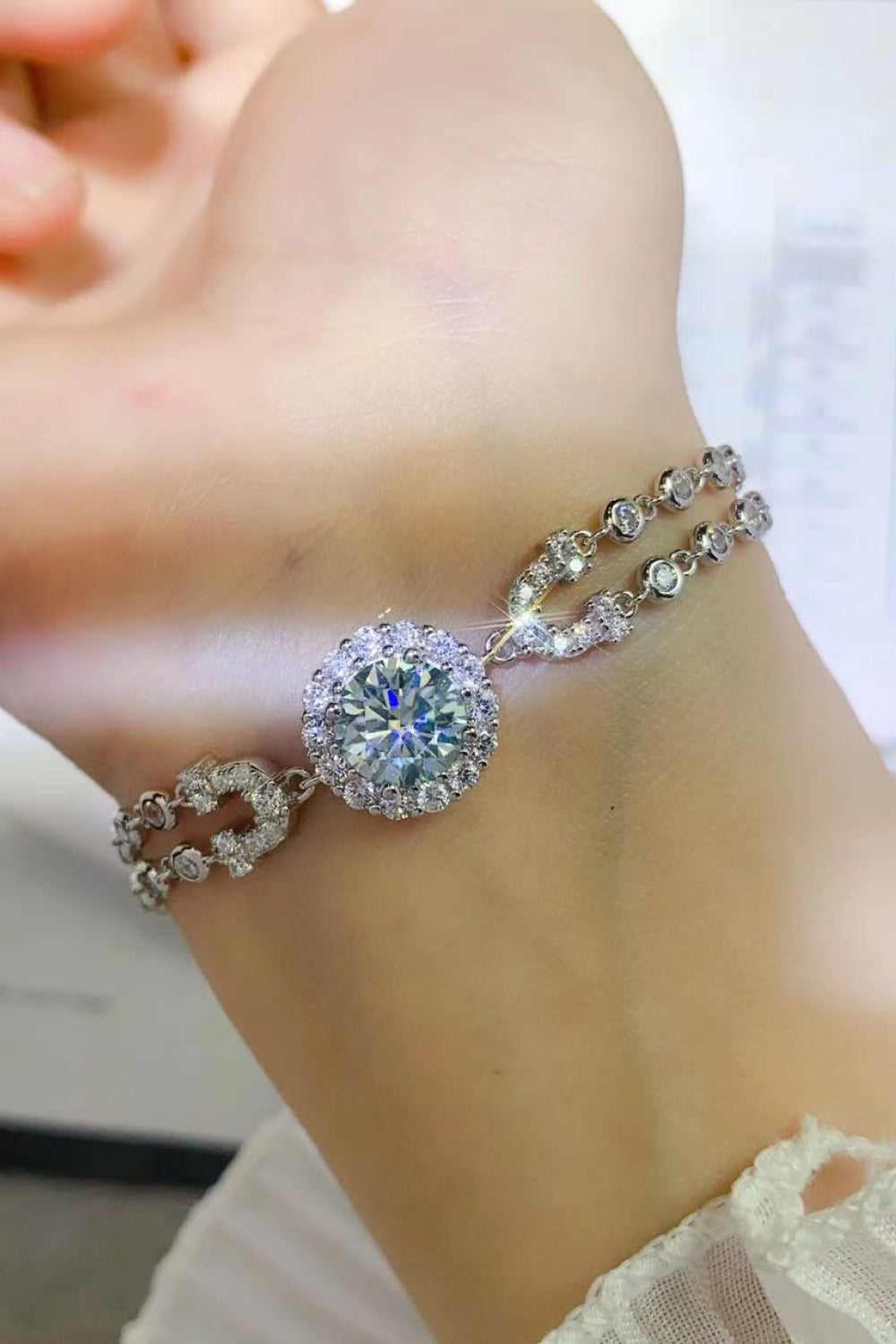 2 Ct Moissanite Double-Layered Bracelet | Samuels Jewelers