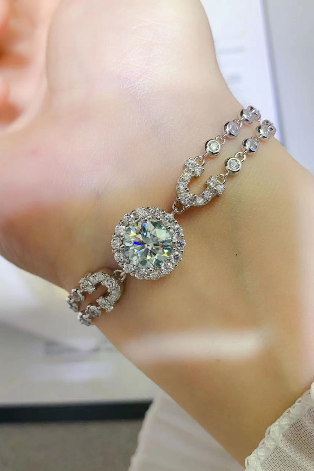 2 Ct Moissanite Double-Layered Bracelet | Samuels Jewelers