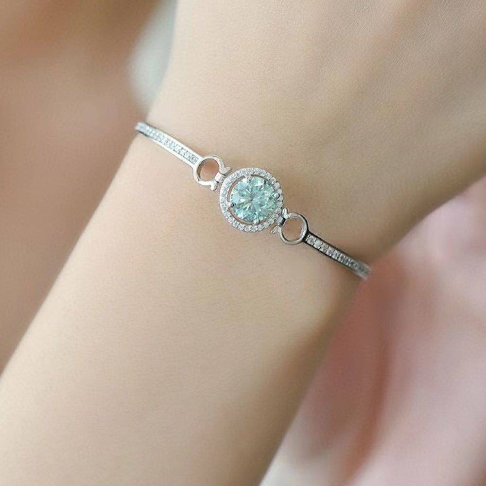 2 Ct Moissanite Platinum-Plated Bracelet | Samuels Jewelers