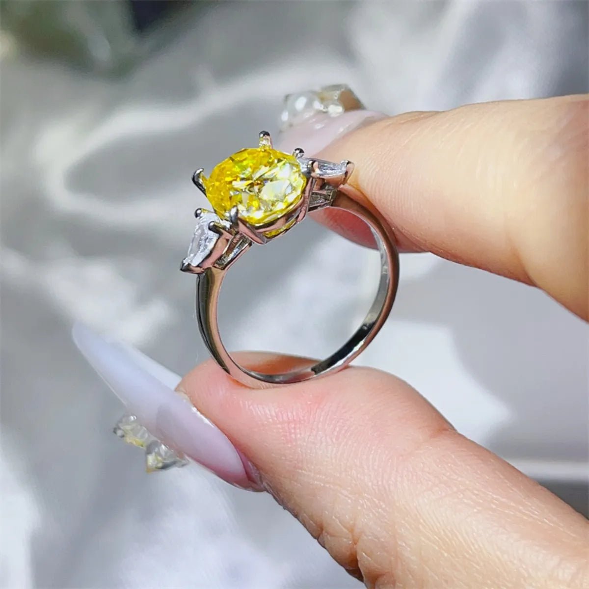 3 Carat Moissanite Stone Ring - 925 Sterling Silver - Samuels Jewelers