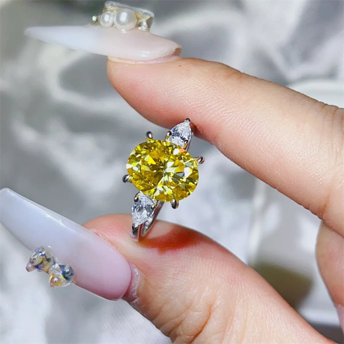 3 Carat Moissanite Stone Ring - 925 Sterling Silver - Samuels Jewelers