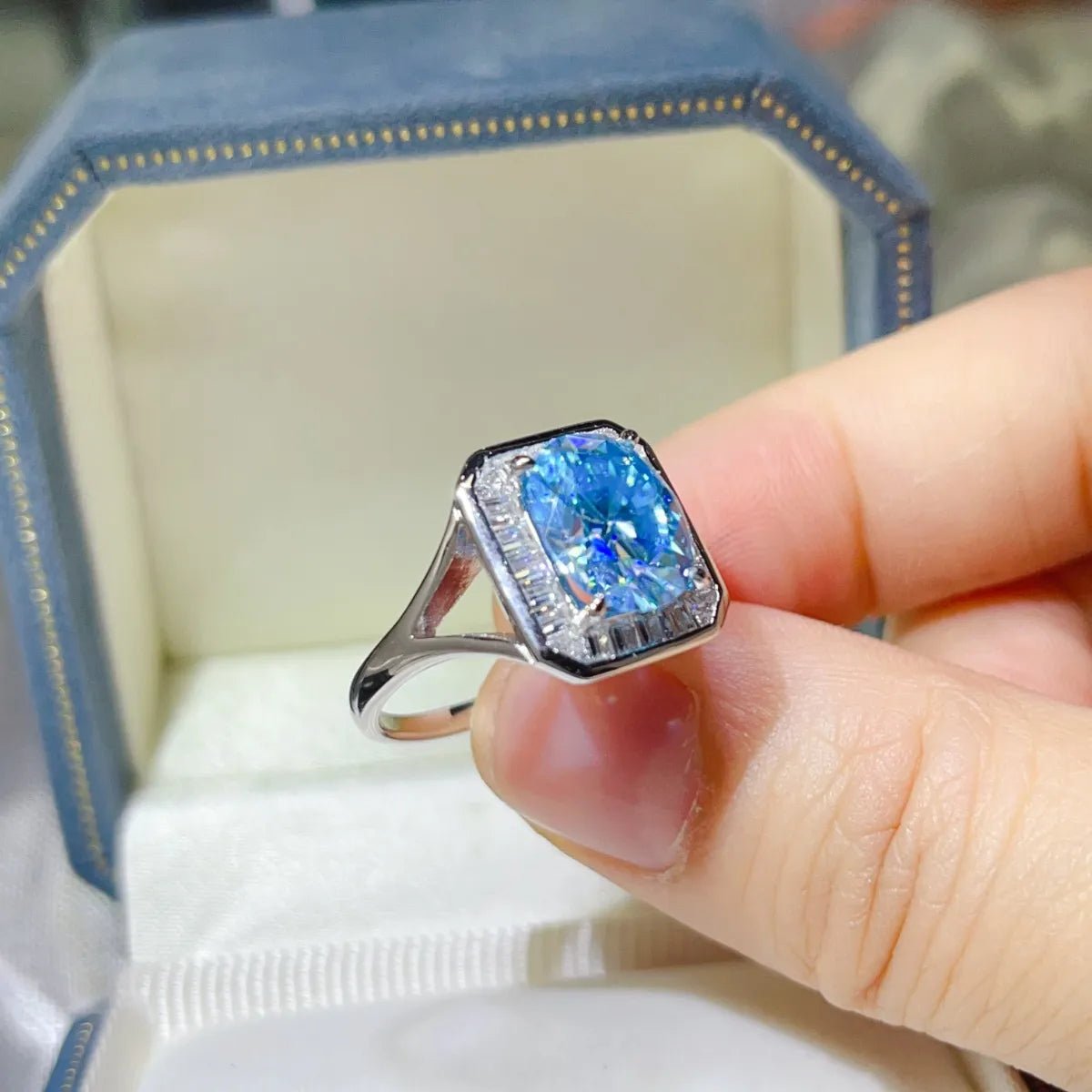 3 Carat Moissanite Square Ring - Samuels Jewelers