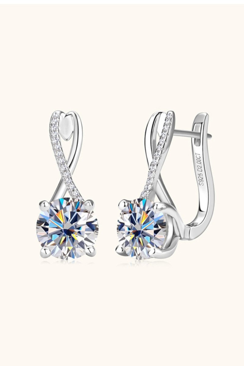 4 Carat Moissanite Earrings - 925 Sterling Silver - Samuels Jewelers