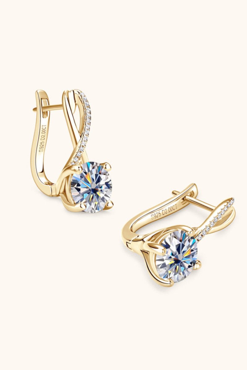 4 Carat Moissanite Earrings - 925 Sterling Silver - Samuels Jewelers
