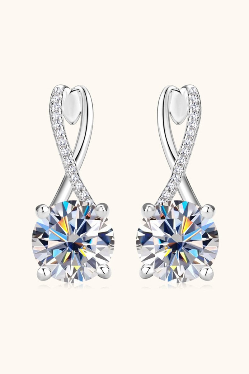 4 Carat Moissanite Earrings - 925 Sterling Silver - Samuels Jewelers