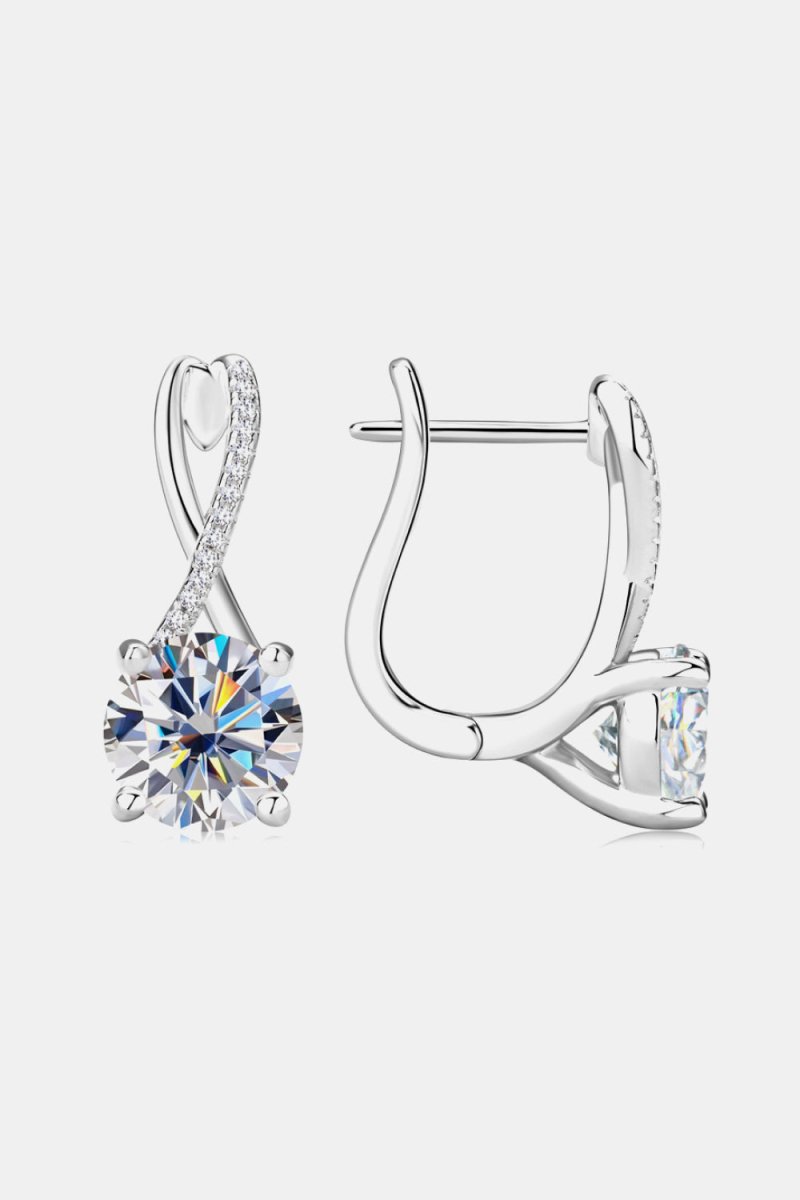 4 Carat Moissanite Earrings - 925 Sterling Silver - Samuels Jewelers