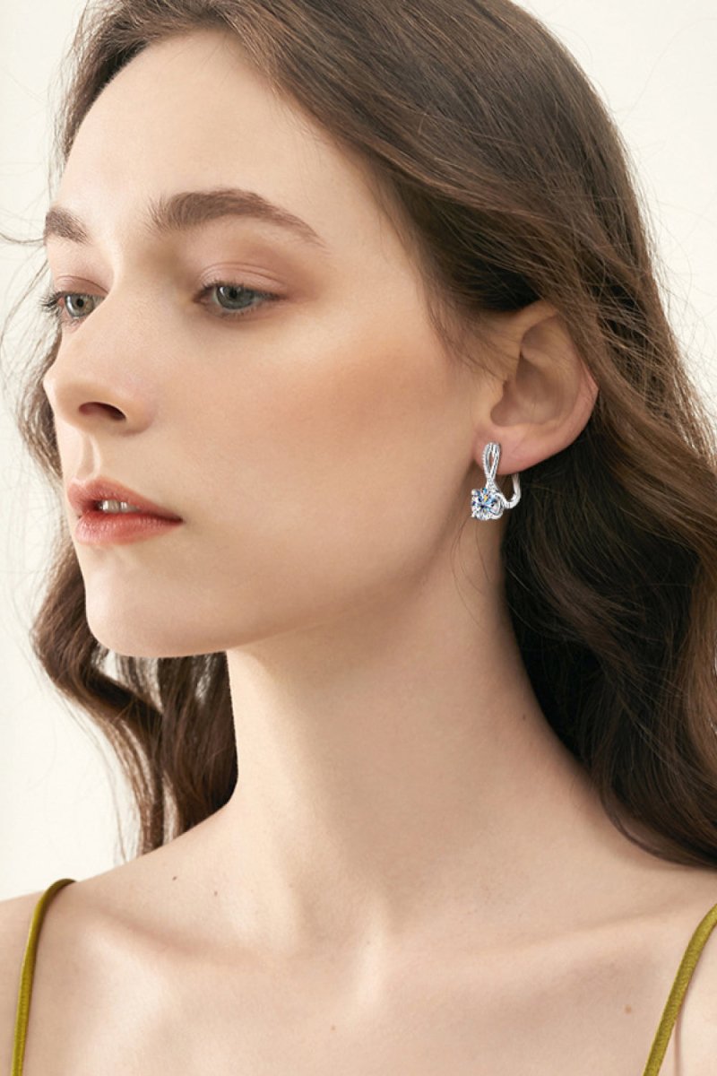 4 Carat Moissanite Earrings - 925 Sterling Silver - Samuels Jewelers