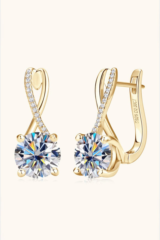 4 Carat Moissanite Earrings - 925 Sterling Silver - Samuels Jewelers