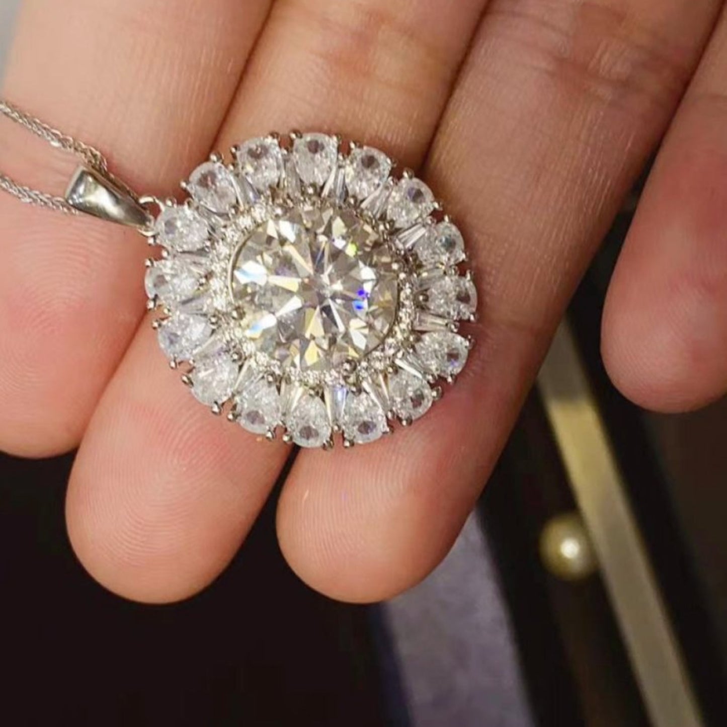 5 Carat Moissanite 925 Sterling Silver Necklace - Samuels Jewelers