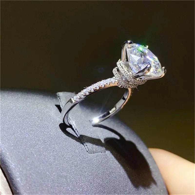 5 Carat Moissanite Ring - 925 Sterling Silver - Samuels Jewelers