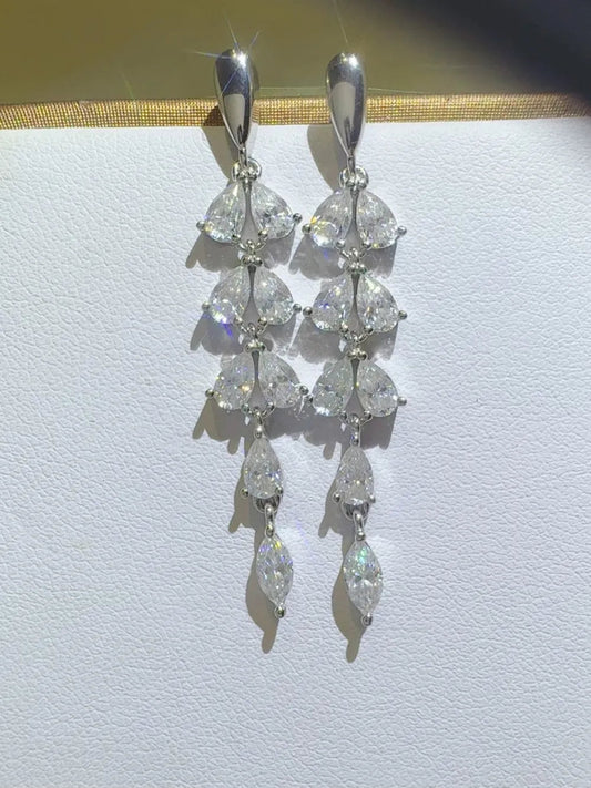 6 Carat Moissanite 925 Sterling Silver Bar Earrings - Samuels Jewelers
