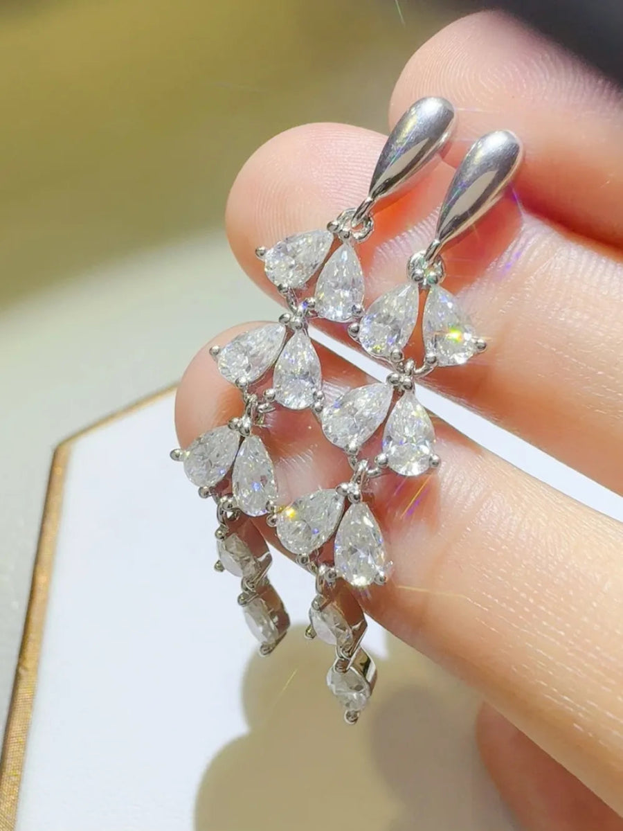 6 Carat Moissanite 925 Sterling Silver Bar Earrings - Samuels Jewelers
