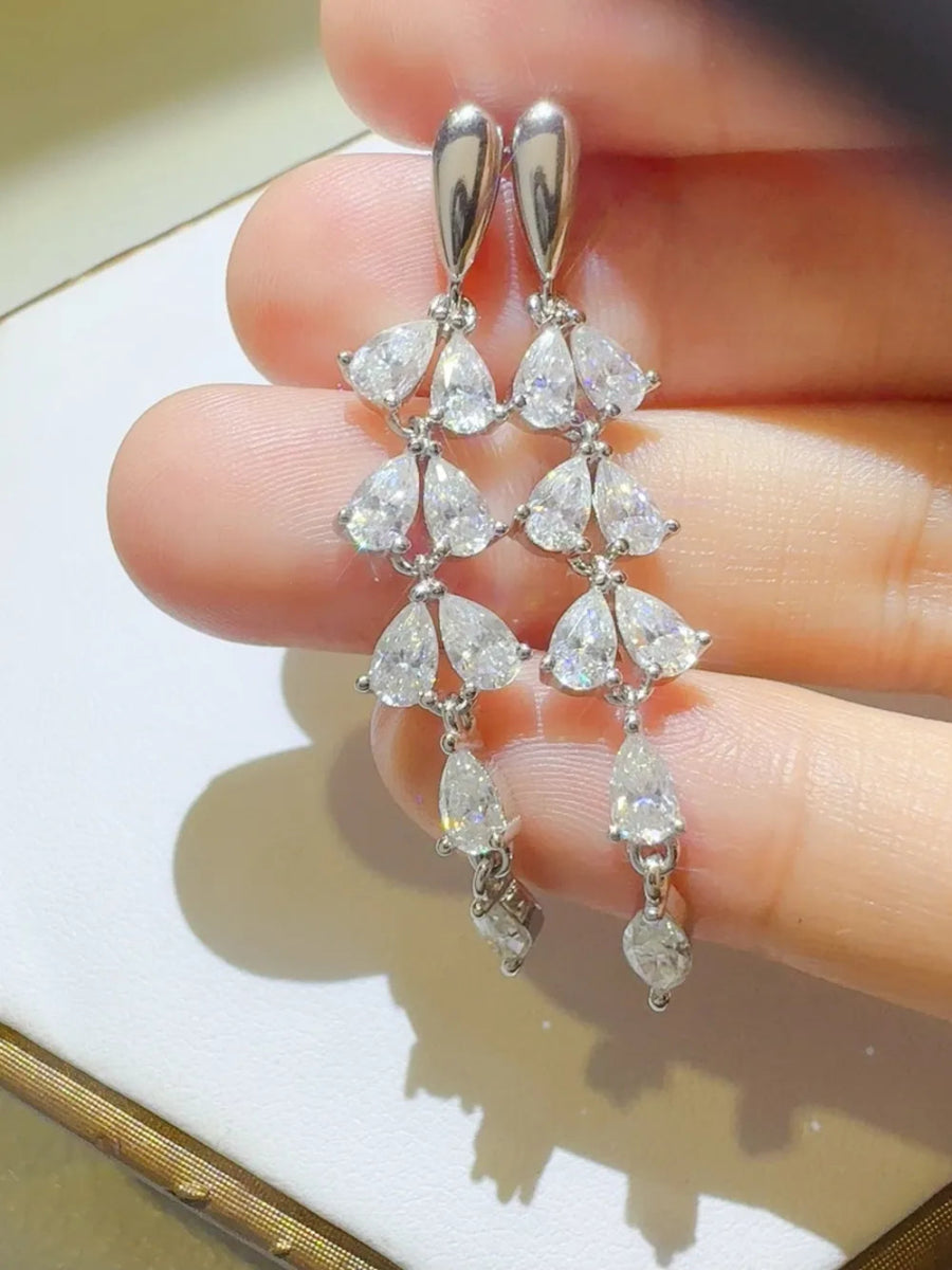 6 Carat Moissanite 925 Sterling Silver Bar Earrings - Samuels Jewelers