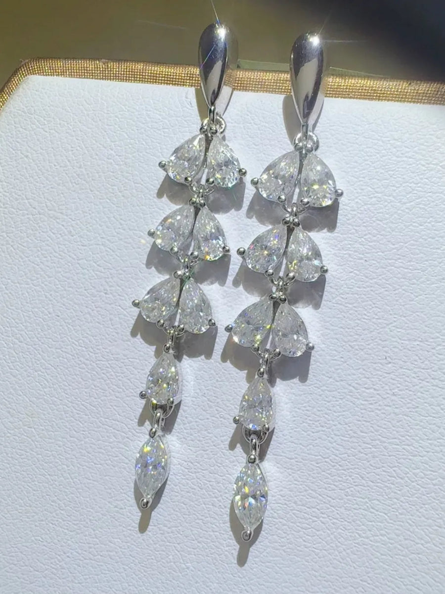6 Carat Moissanite 925 Sterling Silver Bar Earrings - Samuels Jewelers