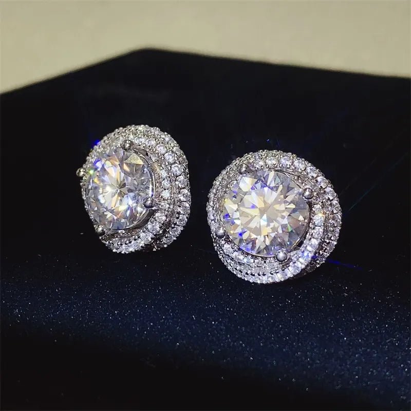 6 Carat Moissanite 925 Sterling Silver Earrings - Samuels Jewelers