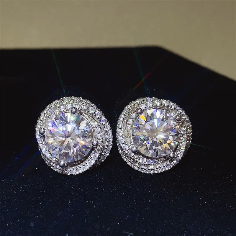6 Carat Moissanite 925 Sterling Silver Earrings - Samuels Jewelers