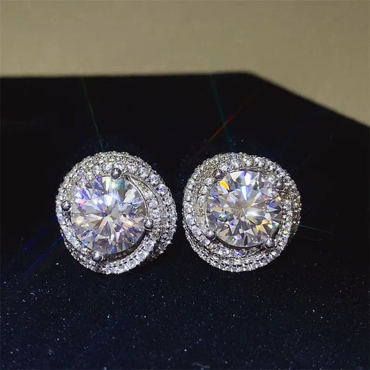 6 Carat Moissanite 925 Sterling Silver Earrings - Samuels Jewelers