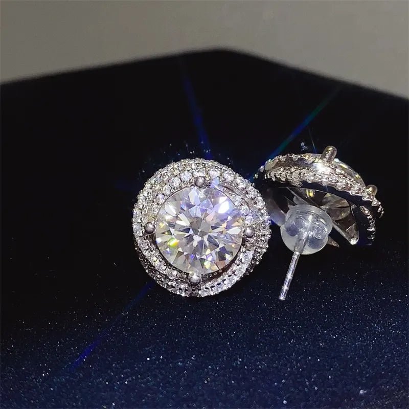 6 Carat Moissanite 925 Sterling Silver Earrings - Samuels Jewelers