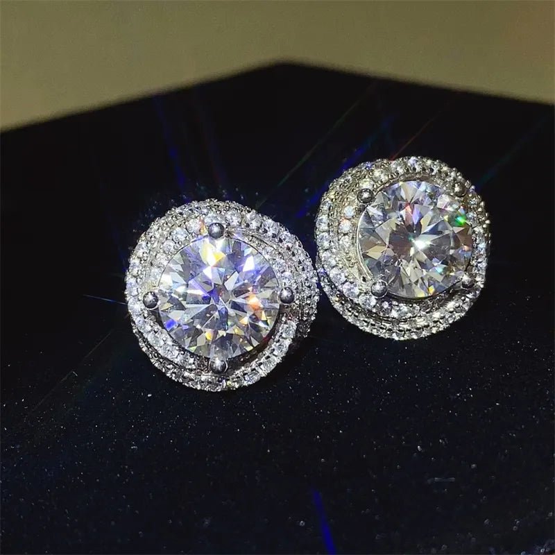 6 Carat Moissanite 925 Sterling Silver Earrings - Samuels Jewelers