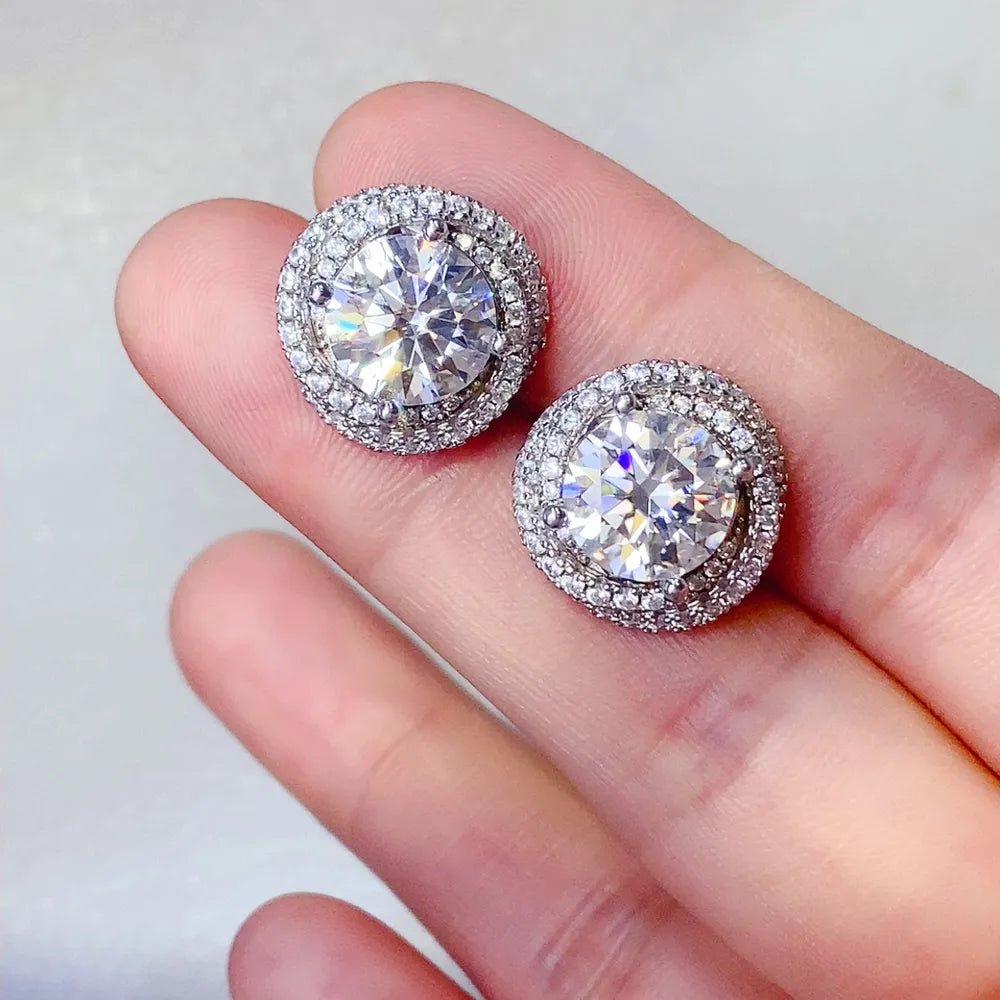 6 Carat Moissanite 925 Sterling Silver Earrings - Samuels Jewelers