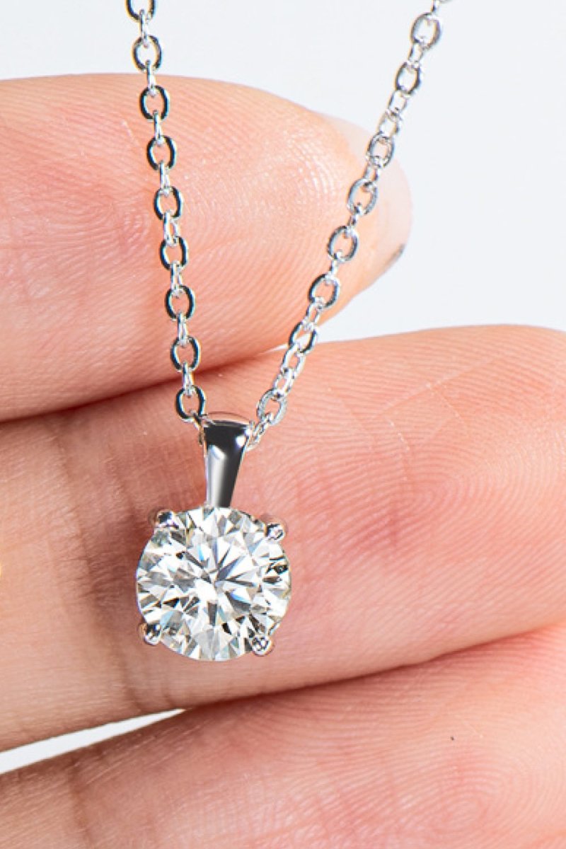 925 Sterling Silver 1 Carat Moissanite Chain - Link Necklace - Samuels Jewelers