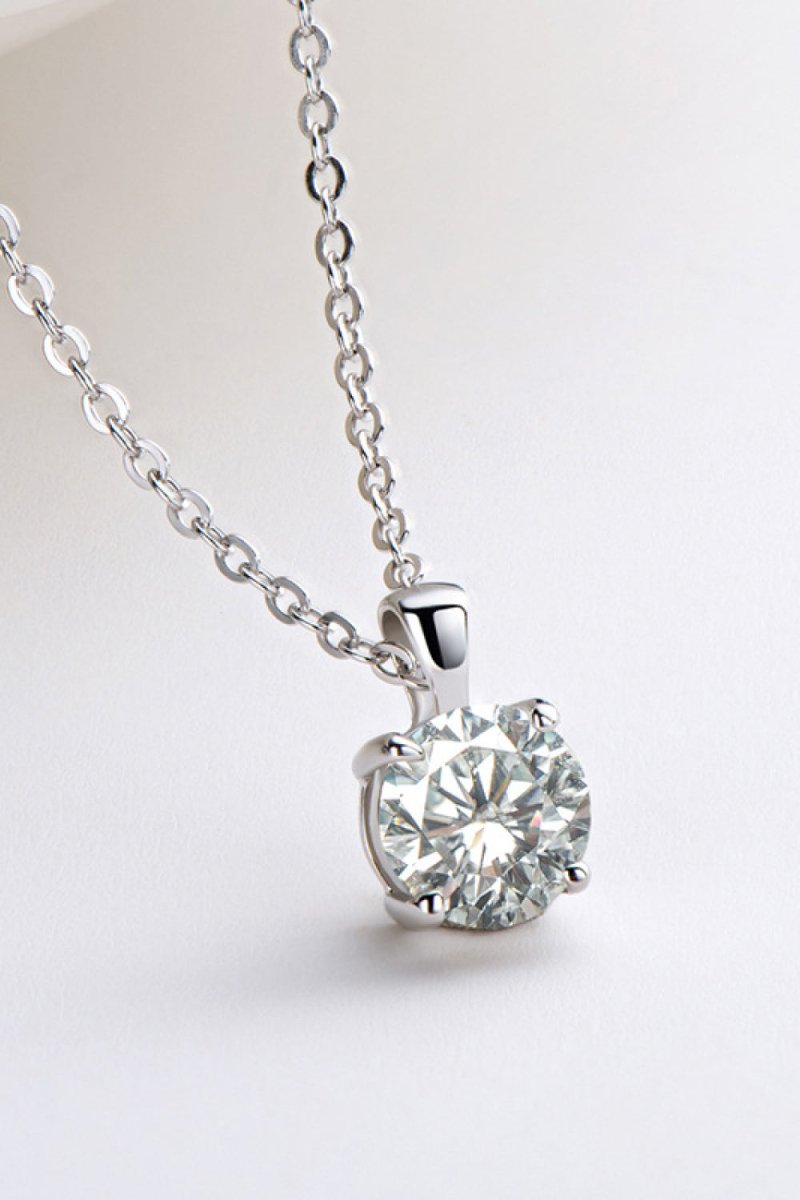 925 Sterling Silver 1 Carat Moissanite Chain - Link Necklace - Samuels Jewelers