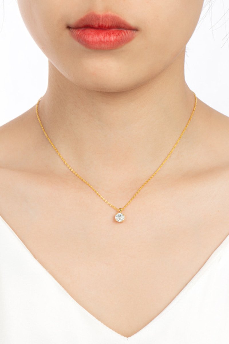 925 Sterling Silver 1 Carat Moissanite Chain - Link Necklace - Samuels Jewelers