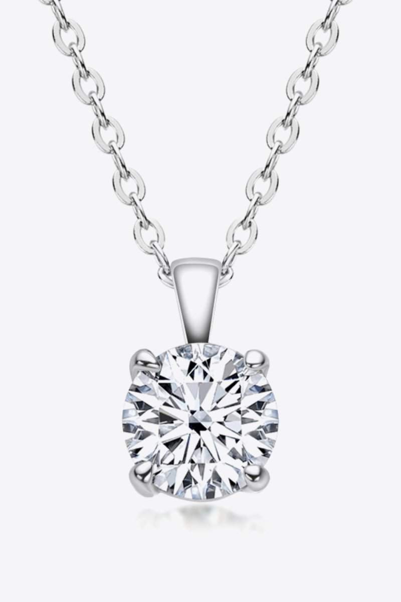 925 Sterling Silver 1 Carat Moissanite Chain - Link Necklace - Samuels Jewelers