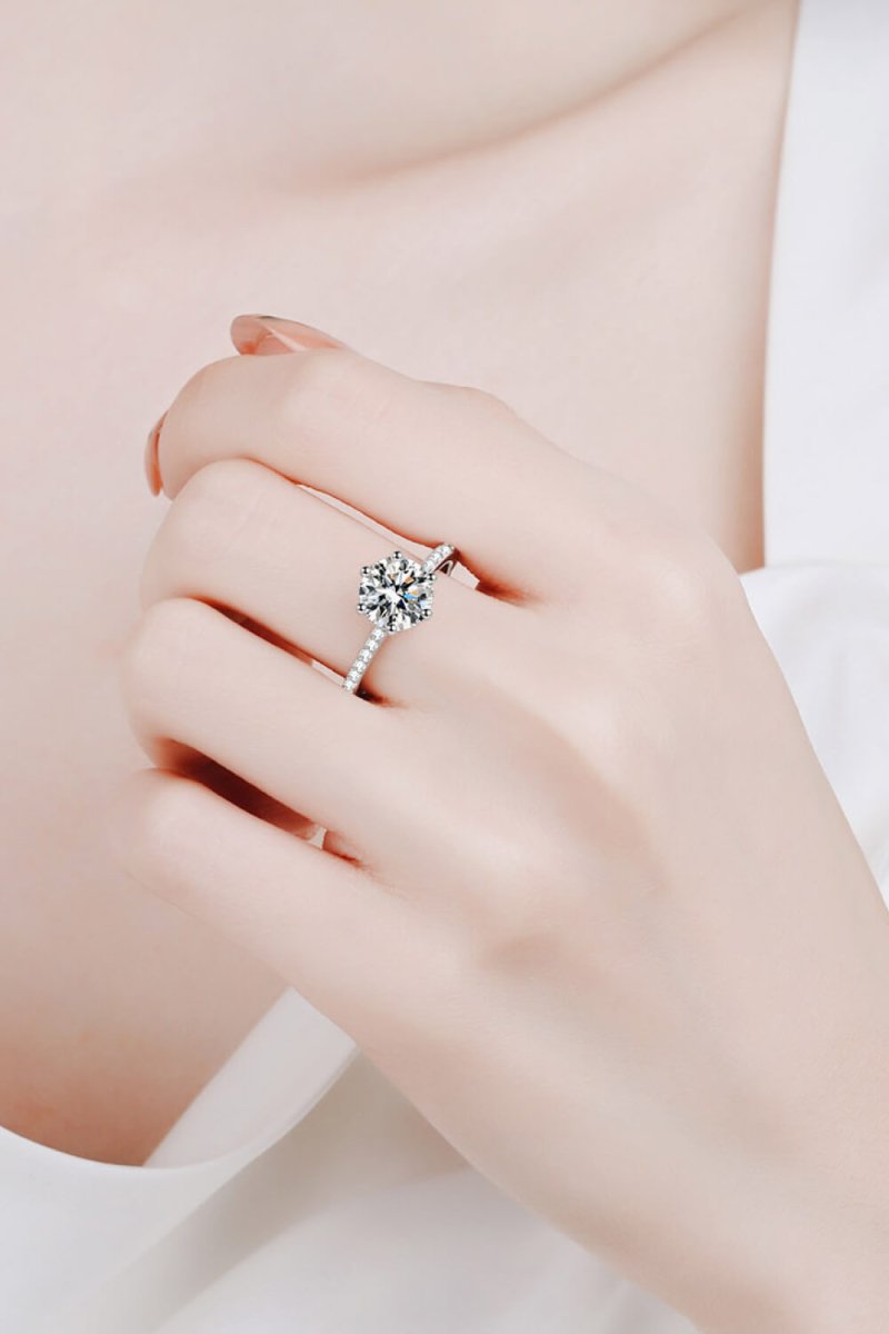 925 Sterling Silver 2 Carat Moissanite Ring - Samuels Jewelers