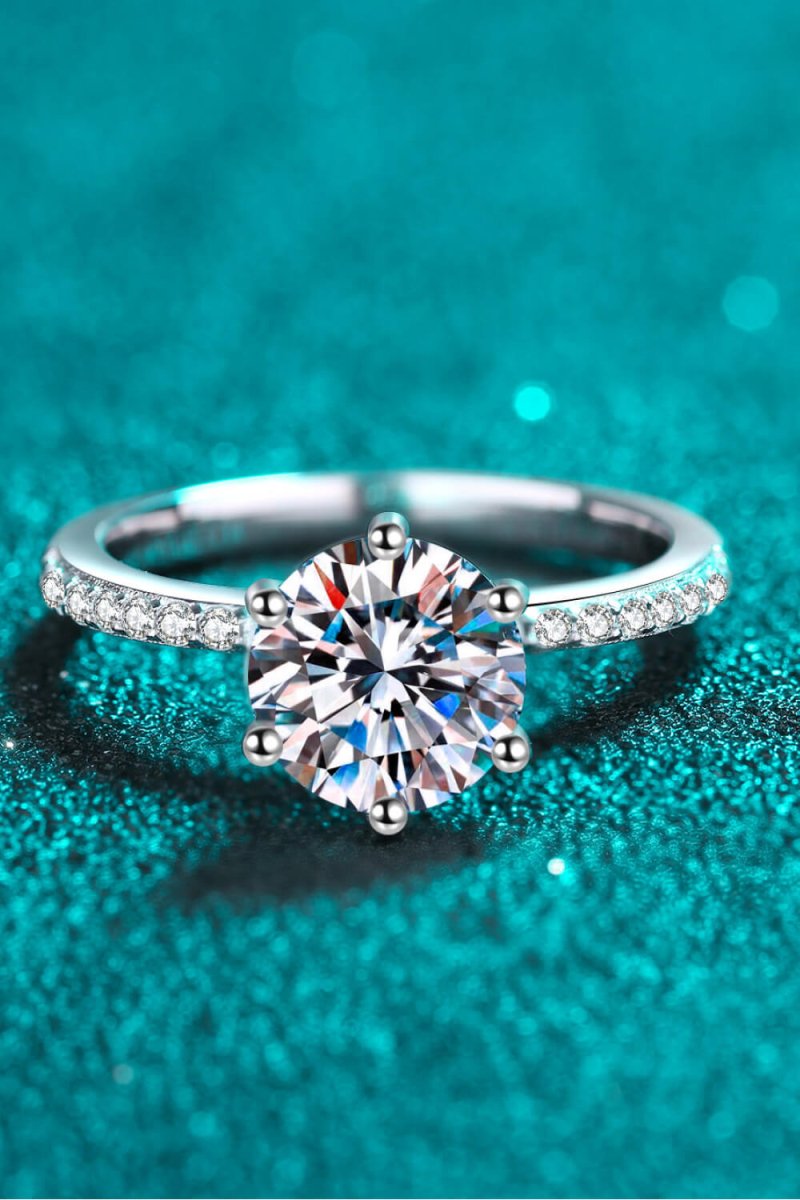 925 Sterling Silver 2 Carat Moissanite Ring - Samuels Jewelers