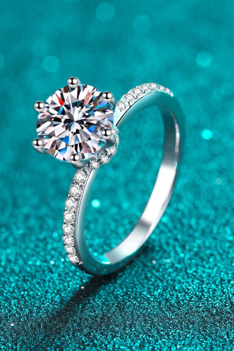 925 Sterling Silver 2 Carat Moissanite Ring - Samuels Jewelers