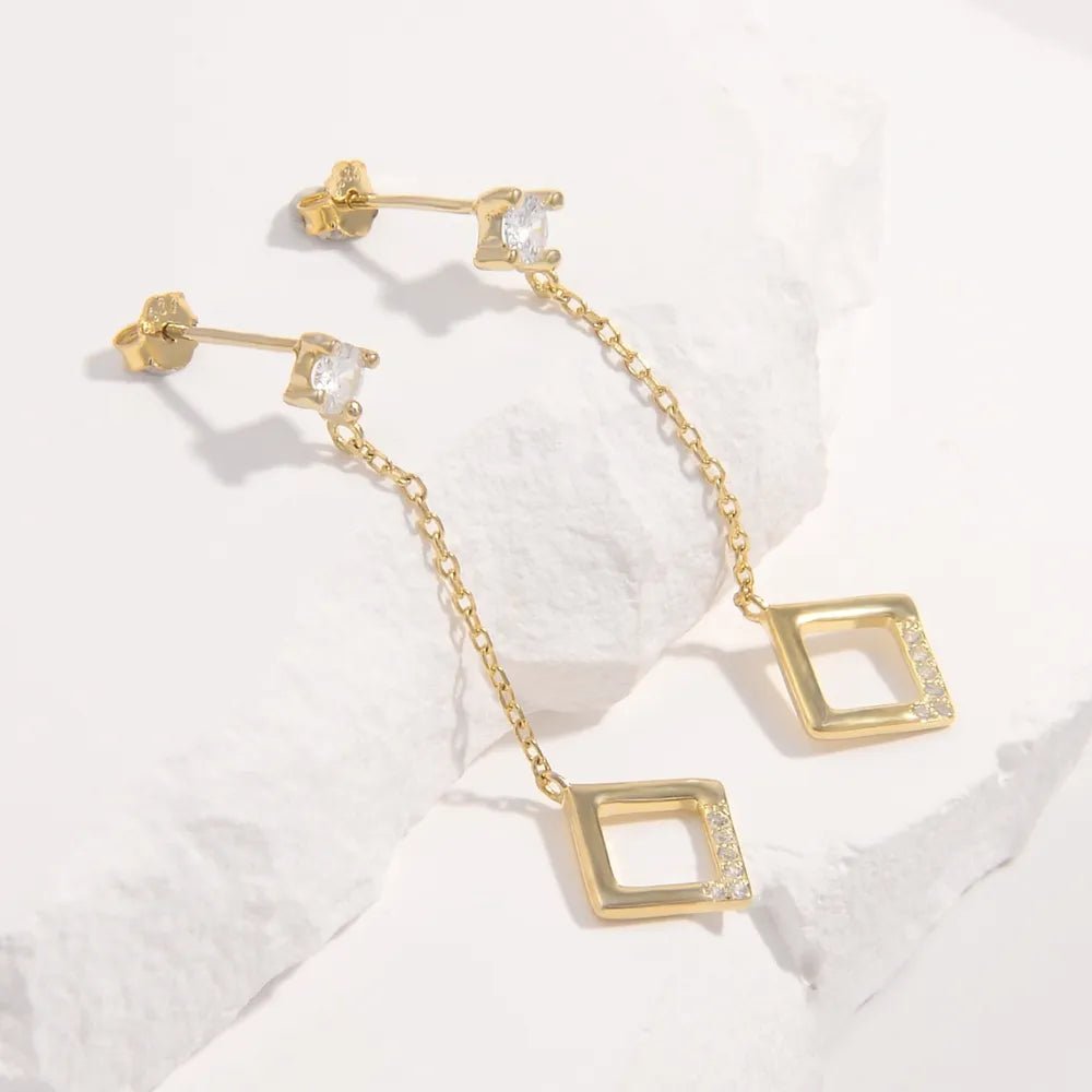 925 Sterling Silver Inlaid Zircon Earrings - Samuels Jewelers