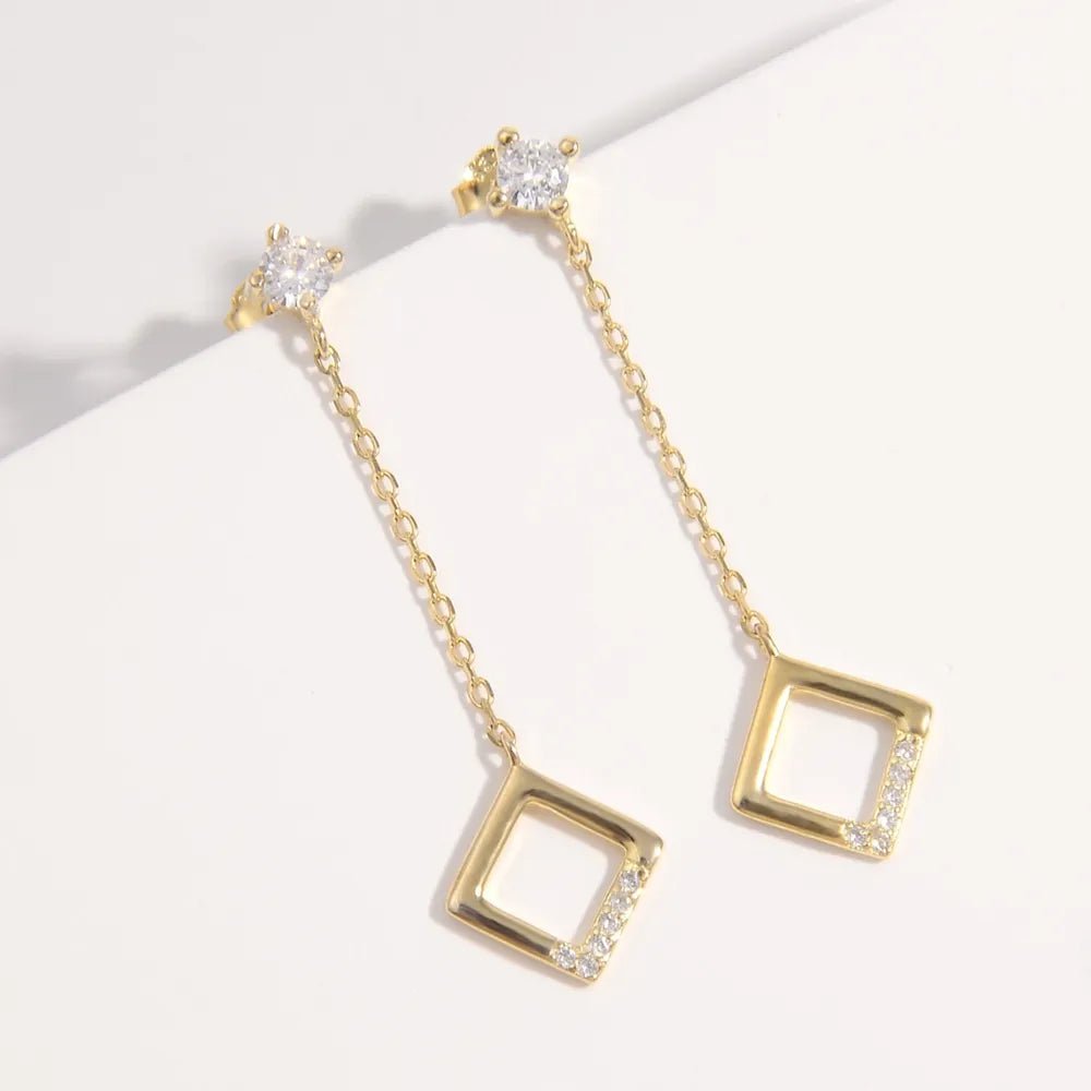 925 Sterling Silver Inlaid Zircon Earrings - Samuels Jewelers