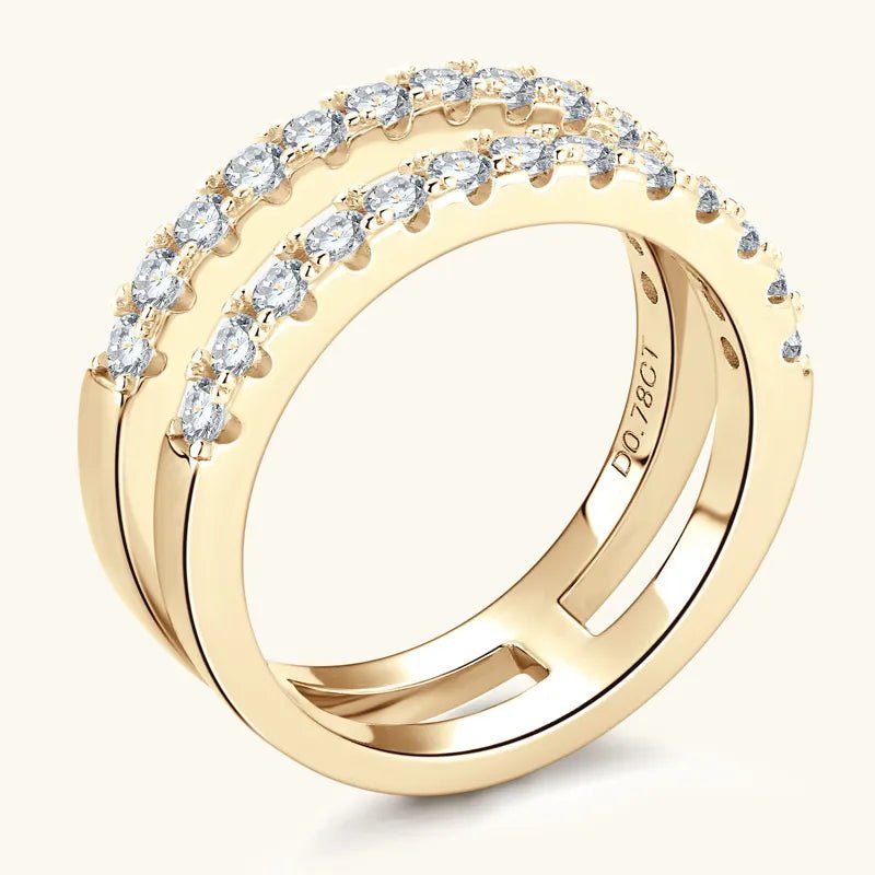 925 Sterling Silver Moissanite Double Layered Ring - Samuels Jewelers
