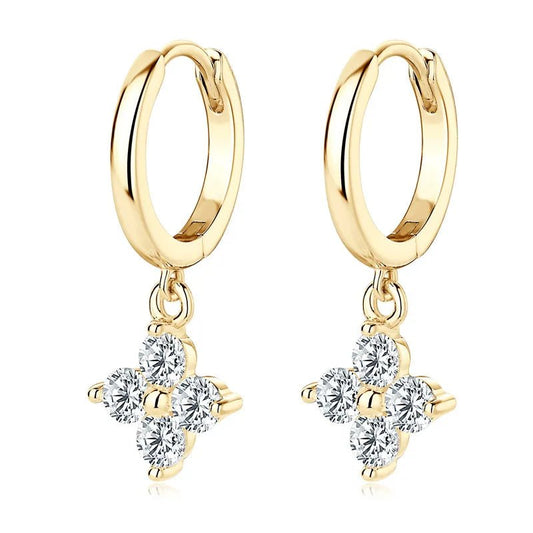 925 Sterling Silver Moissanite Hoop Drop Earrings - Samuels Jewelers