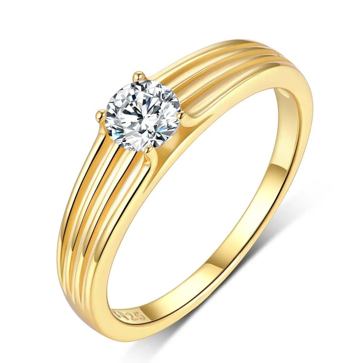 0.5 Carat Moissanite 18K Gold-Plated Ring - Sterling Silver - Samuels Jewelers